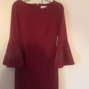 Woman’s Calvin Klein sheath bell Sleeves sequins dress